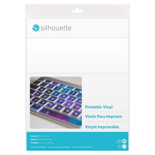 Silhouette 8 Pack Printable Vinyl Sheets
